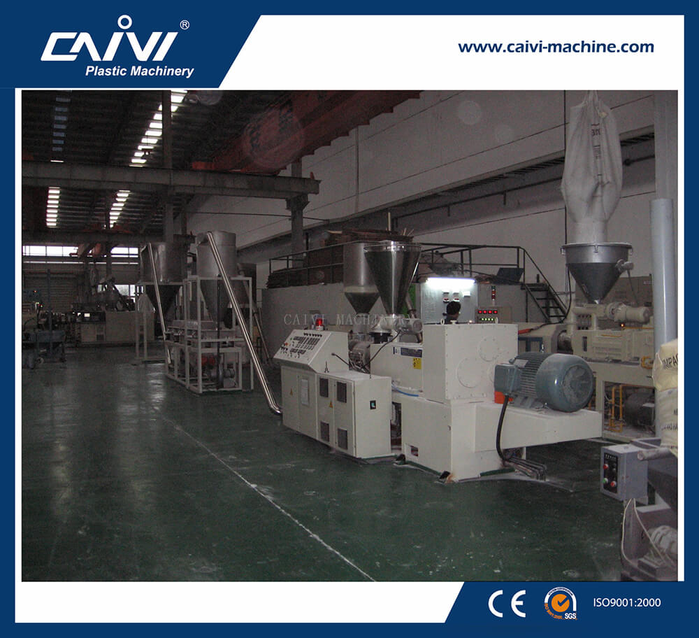 PVC Conical Double Screw Hot-cutting Pelletizing Machine